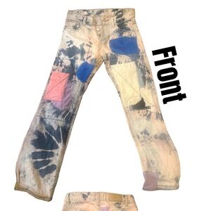 Artistic Patchwork Women's Straight Leg Pants
